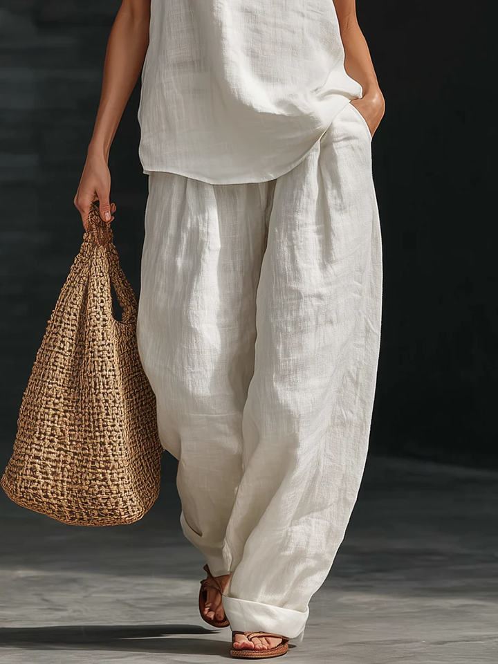 Zoë™ || Ensemble sans manches avec pantalon évasé