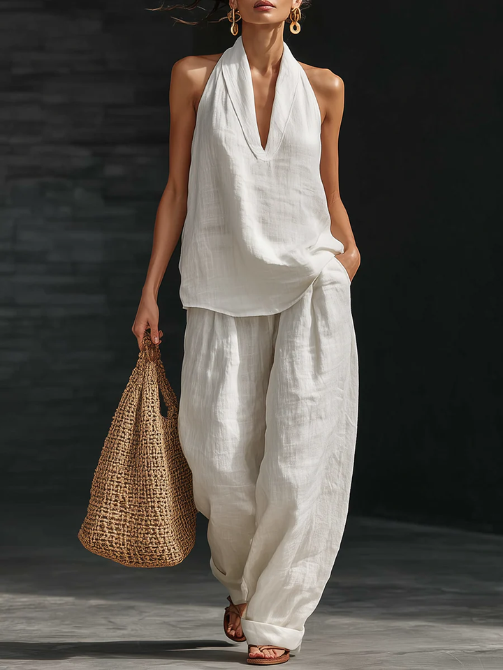Zoë™ || Ensemble sans manches avec pantalon évasé