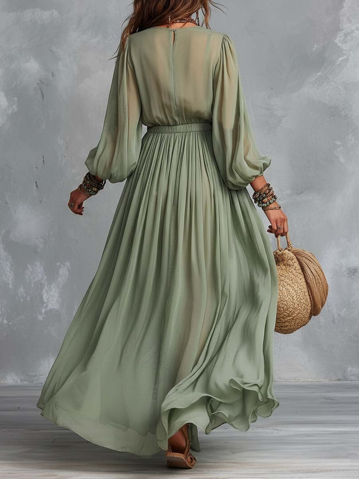 Élodine™ | Robe Maxi Bohème à Motif Floral