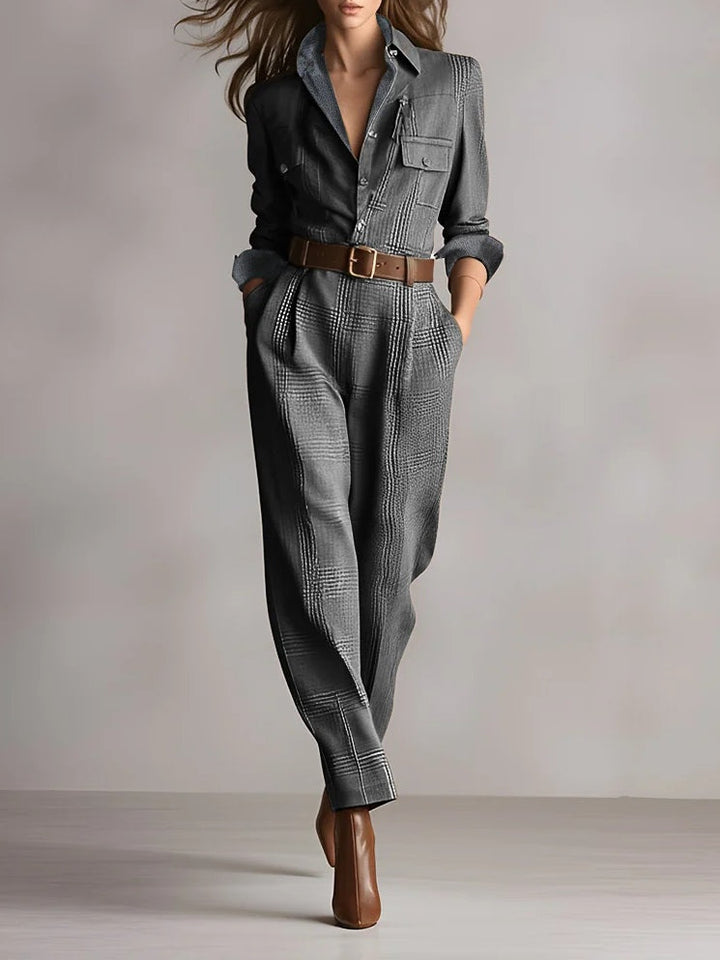 Anna™ || Combinaison chic à motifs tartan