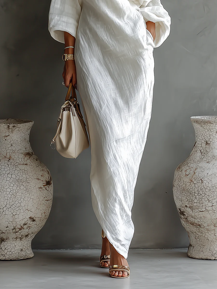 Elise™ | Élégante Robe Maxi à Épaules Dénudées en Blanc