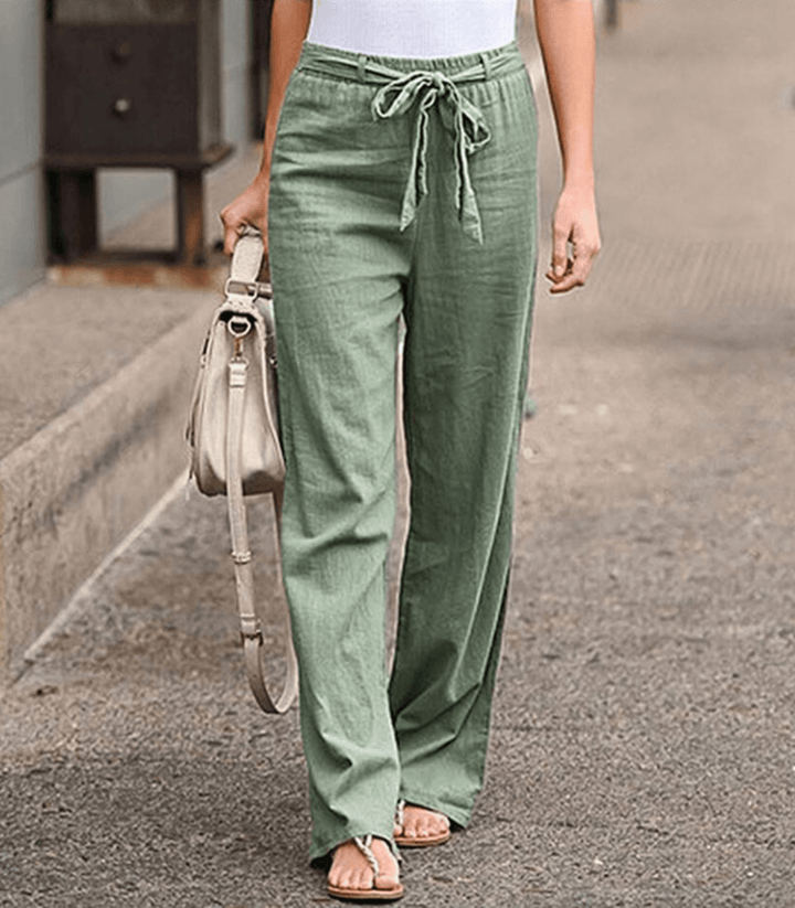 Joleen - Pantalon Confort Femme à Taille Élastique et Cordon Ajustable