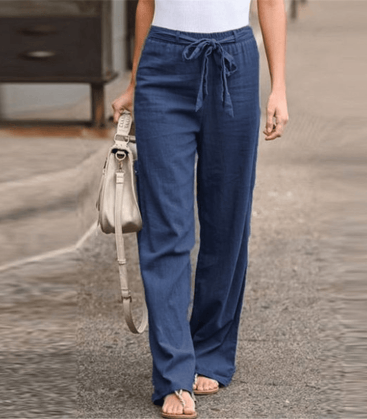 Joleen - Pantalon Confort Femme à Taille Élastique et Cordon Ajustable
