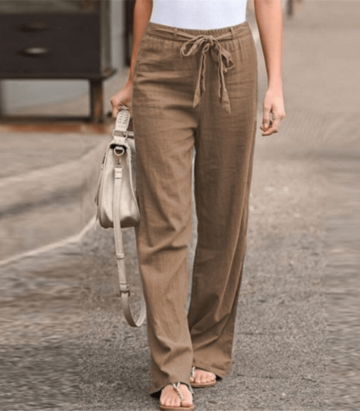 Joleen - Pantalon Confort Femme à Taille Élastique et Cordon Ajustable