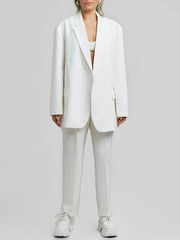 Sofia | Blazer oversize aux lignes épurées - Blanc